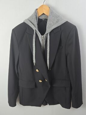 Qunice Scuba Captain's Blazer with 100% Mongolian Cashmere Hoodie Insert